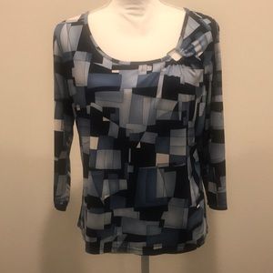 Geometric Design Blouse Sz L